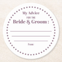 My Advice For Bride & Groom Classic Purple Wedding