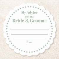 My Advice For Bride & Groom Classic Sage Green