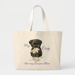 My Affenpinscher Ate My Lesson Plan Large Tote Bag