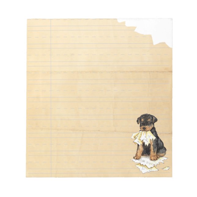 My Airedale Ate My Homework Notepad (Front)