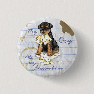 My Airedale Ate My Lesson Plan 1 Inch Round Button