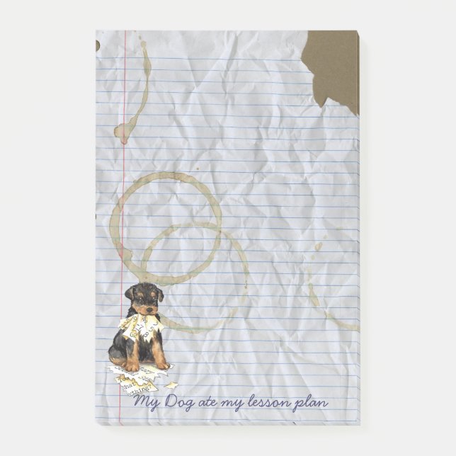 My Airedale Ate my Lesson Plan Post-it Notes (Front)
