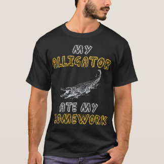 My Alligator Ate My Homework Crocodile Kid Back T-Shirt