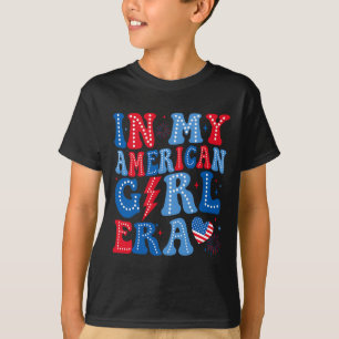 My American Girl Era Retro 4th Of July Groovy Patr T-Shirt