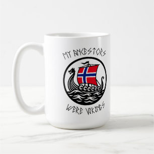 My Ancestors Were Vikings   Norwegian Flag Coffee Mug