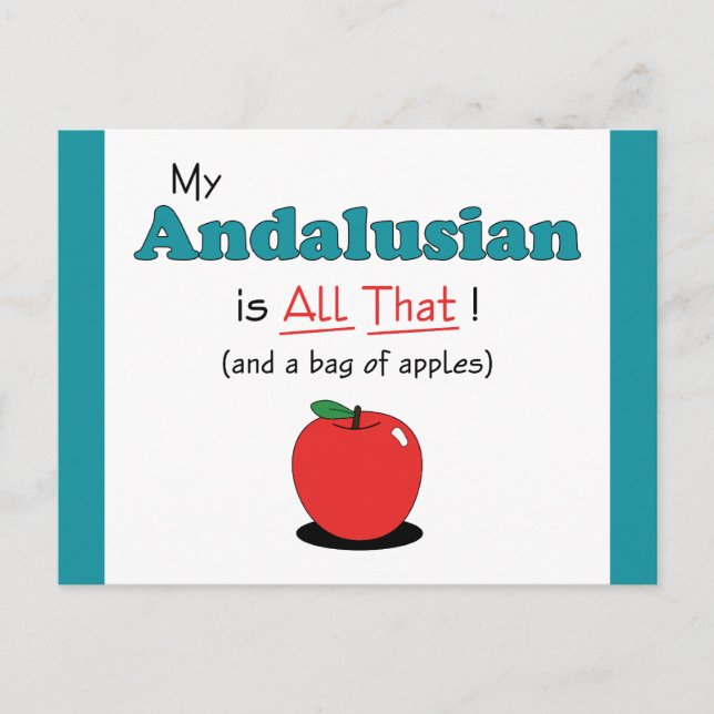 My Andalusian is All That! Funny Horse Postcard (Front)