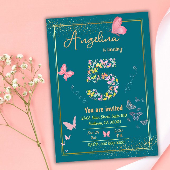 My angel is turning five : my butterfly's birthday invitation (Creator Uploaded)