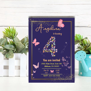 My angel is turning four : my butterfly's birthday invitation