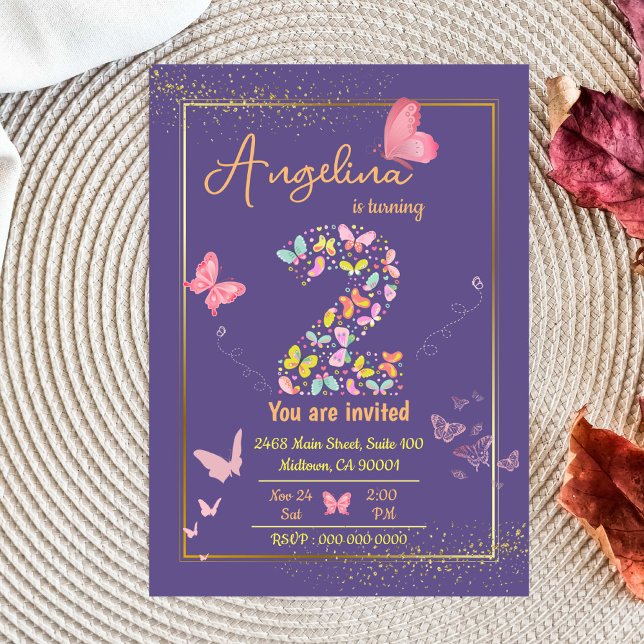 My angel is turning two: my butterfly's birthday invitation (Creator Uploaded)