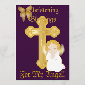 My Angel's Christening Blessings-Customize Invitation