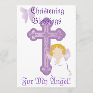 My Angel's Christening Blessings-Customize Invitation
