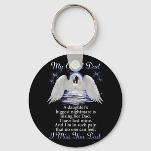 My Angle Dad I Miss You Dad Memorial Day Fathers Keychain