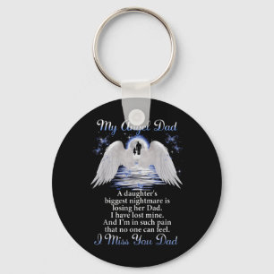 My Angle Dad I Miss You Dad Memorial Day Fathers Keychain