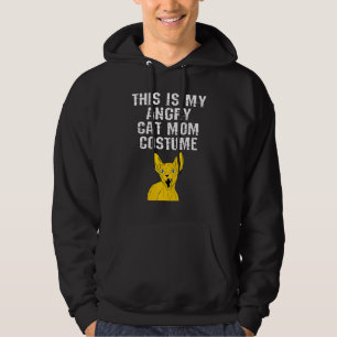 My Angry Cat Mom Costume Sphynx Retro 80s Eighties Hoodie