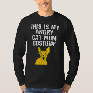 My Angry Cat Mom Costume Sphynx Retro 80s Eighties T-Shirt