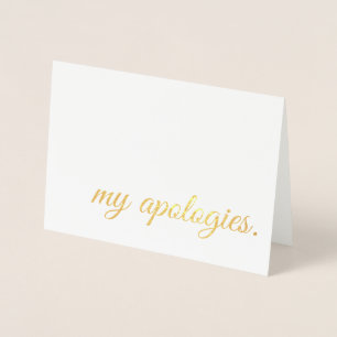 my apologies gold foil foil card