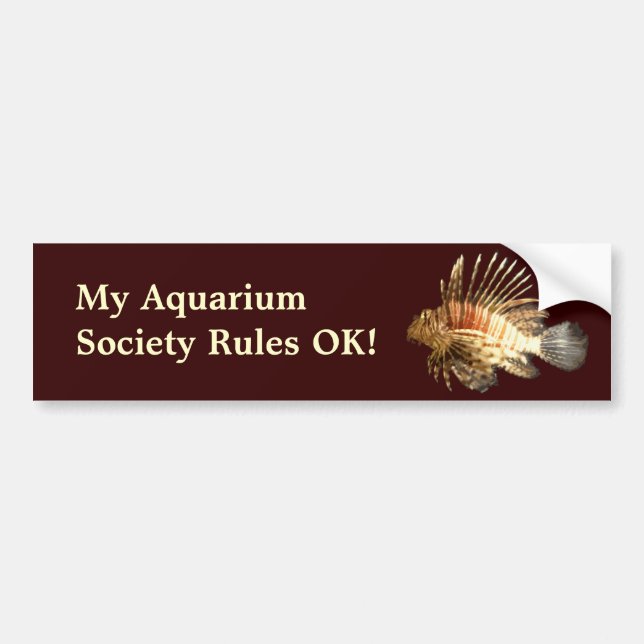 My Aquarium Society Rules! Bumper Sticker (Front)