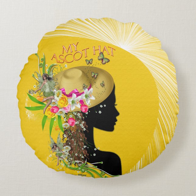 My Ascot Hat Round Pillow (Front)