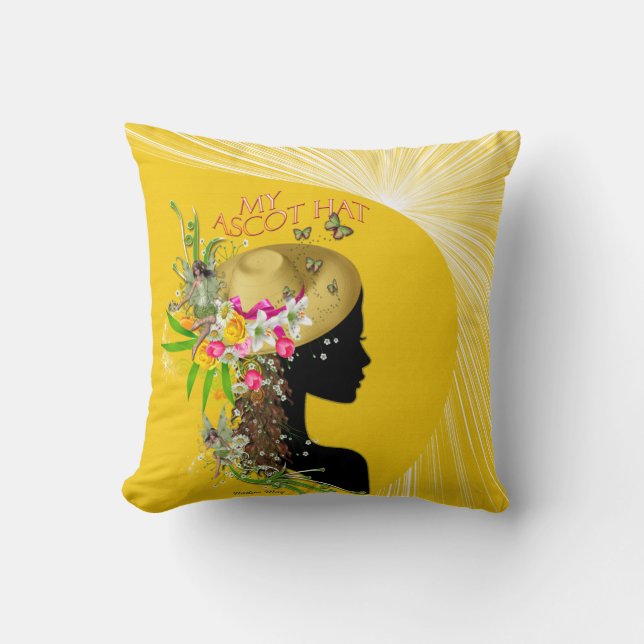 My Ascot Hat Throw Pillow (Front)