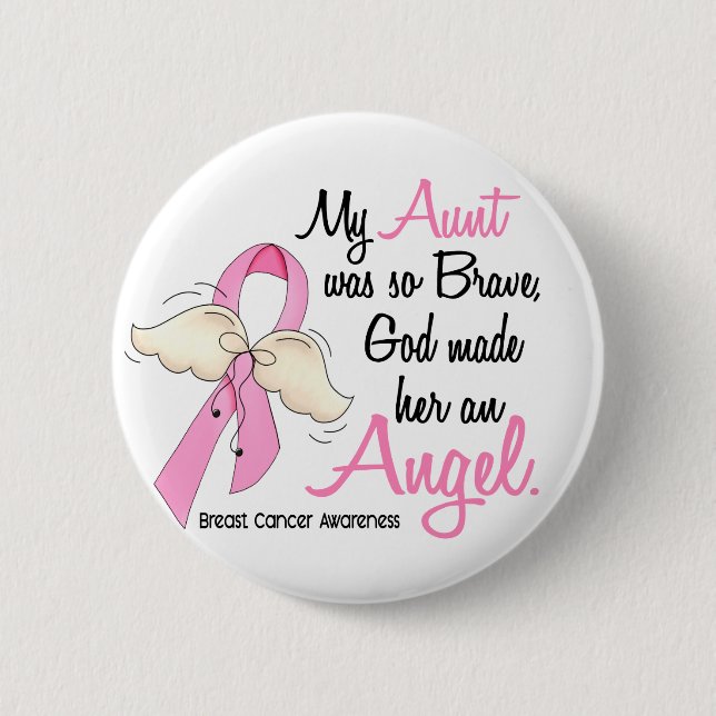 My Aunt Is An Angel 2 Breast Cancer Inch Round Button (Front)