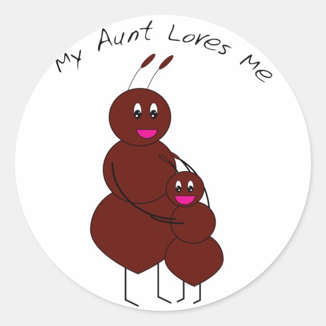 My Aunt Loves Me Cute Ant Stickers (Front)