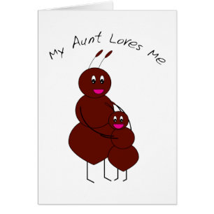 My Aunt Loves Me Cute Hugging Aunt and Ant Cartoon