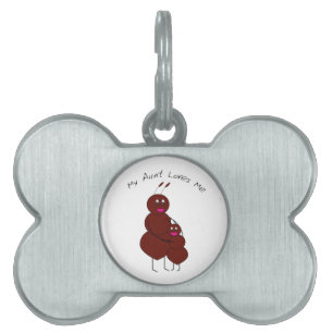 My Aunt Loves Me Cute Hugging Aunt and Niece Ant  Pet Name Tag