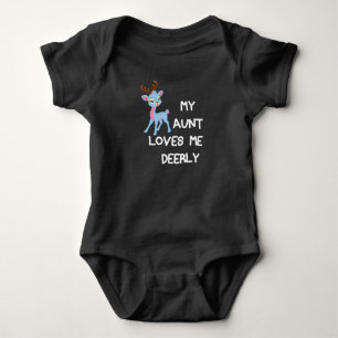  My Aunt Loves me Deerly,My Aunt Loves Me Aunt  Baby Bodysuit