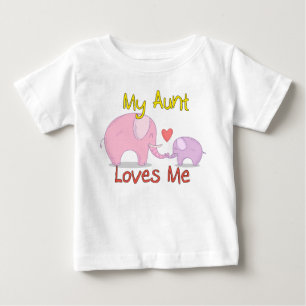 My Aunt Loves Me Elephant Baby T-Shirt