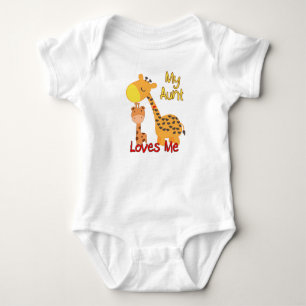 My Aunt Loves Me Giraffe Baby Bodysuit