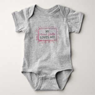 My Aunt Loves Me Watercolor Flower Baby Bodysuit
