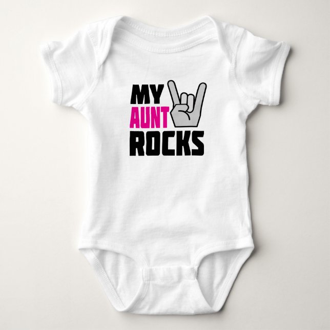 My Aunt Rocks - funny baby creeper (Front)
