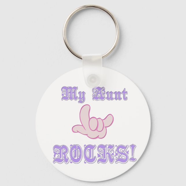 My Aunt Rocks Keychain (Front)