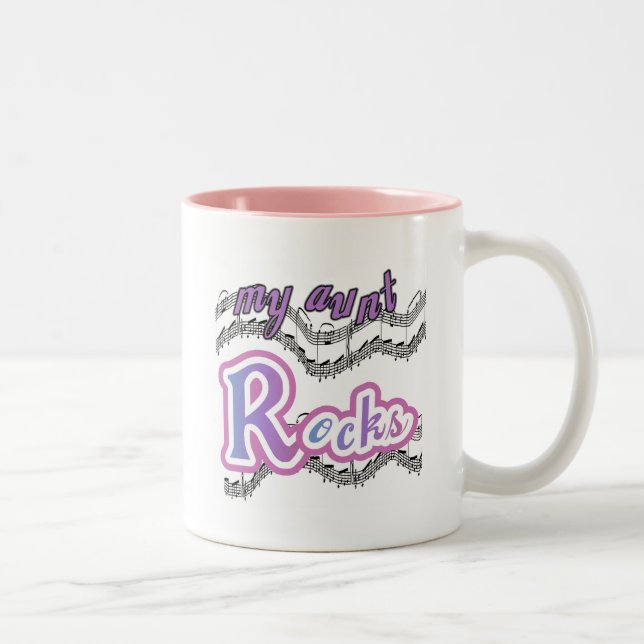 My Aunt Rocks Tshirts and Gifts Two-Tone Coffee Mug (Right)