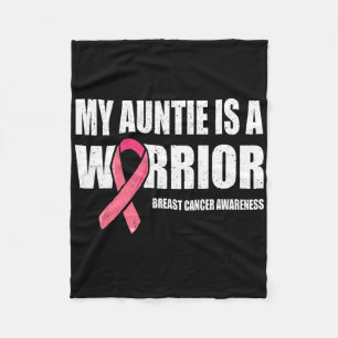 My Auntie Is A Warrior Breast Cancer Shirts  Fleece Blanket