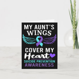 My Aunt's Wings Cover Heart Suicide Awareness Ribb Card