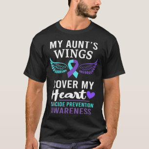 My Aunt's Wings Cover Heart Suicide Awareness Ribb T-Shirt