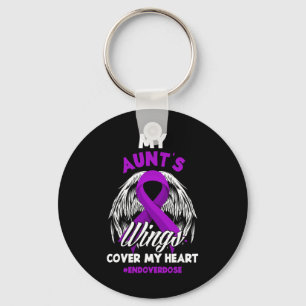 My Aunt's Wings Cover My Heart End Overdose  Keychain