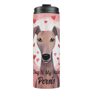 My Azawakh Dog Is My Valentine Personalized Name Thermal Tumbler