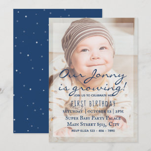 My Baby 1st Birthday - Simple Photo Invitation