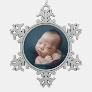 My baby 1st Christmas  Snowflake Pewter Christmas Ornament
