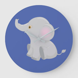 My Baby Elephant  Large Clock