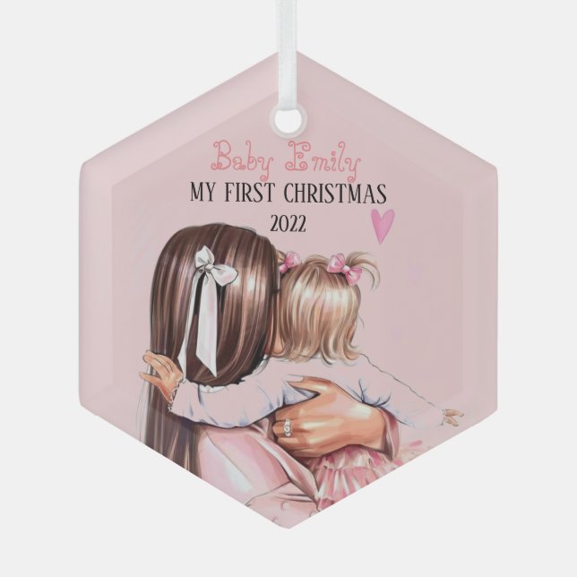My baby girl 1st Christmas 2022 Glass Ornament (Front)
