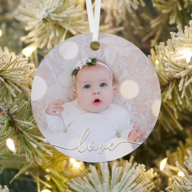 My Baby Photo Personalized Metal Ornament (Insitu)
