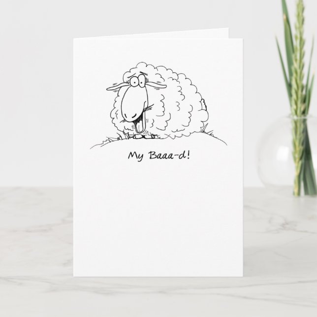 My Bad Cartoon Sheep Belated Birthday Card (Front)