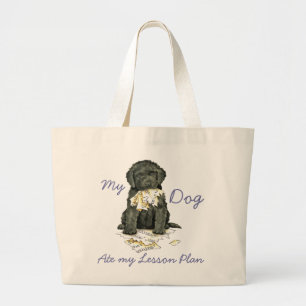 My Barbet Ate My Lesson Plan Large Tote Bag