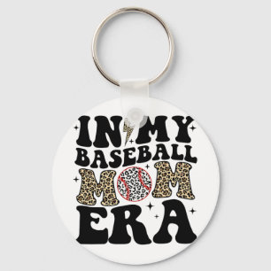 My Baseball Mom Era Leopard Mom Baseball Mama Moth Keychain
