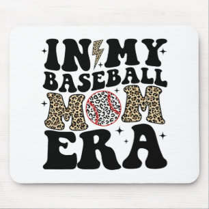 My Baseball Mom Era Leopard Mom Baseball Mama Moth Mouse Pad