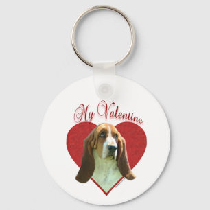 My Basset Hound Valentine Keychain