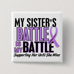 My Battle Too 1 Sister Hodgkin’s Lymphoma 2 Inch Square Button